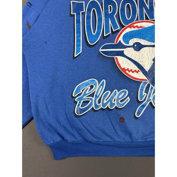 Rare Vintage 90s 1994 Toronto Blue Jays Baseball Blue Crewneck Ravens Sweatshirt - Picture 8 of 16